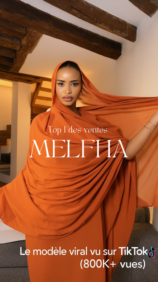 Aïcha – Melfha cousue et modernisée, prête-à-porter saharienne