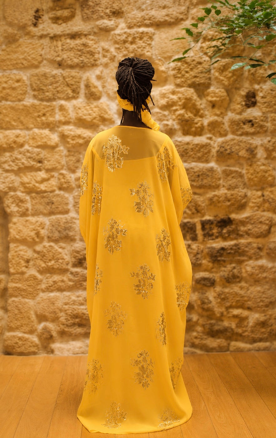 Dirac Jaune collection Eid 2026 avec sous robe Paris 
