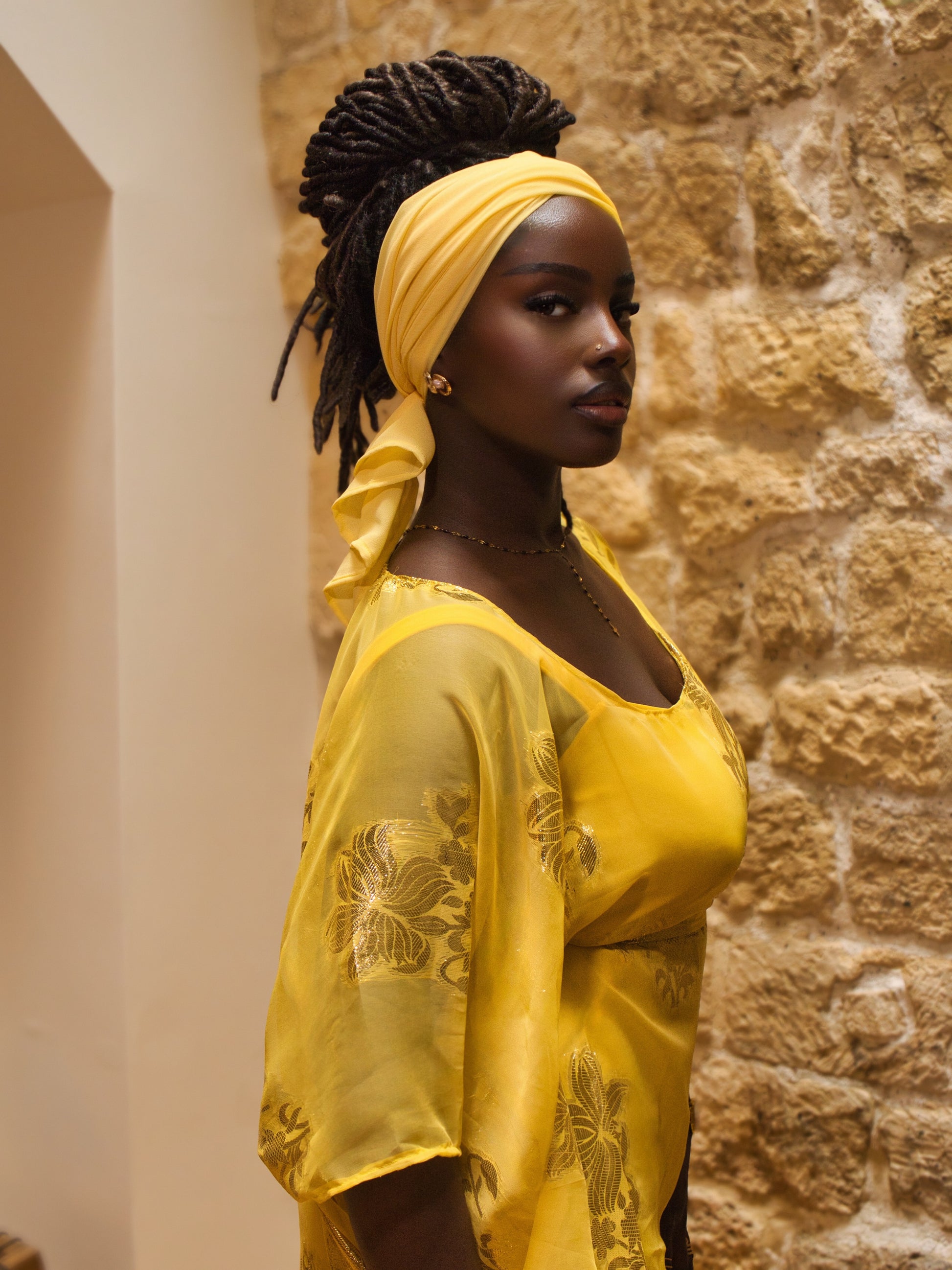 Dirac Jaune collection Eid avec sous robe 